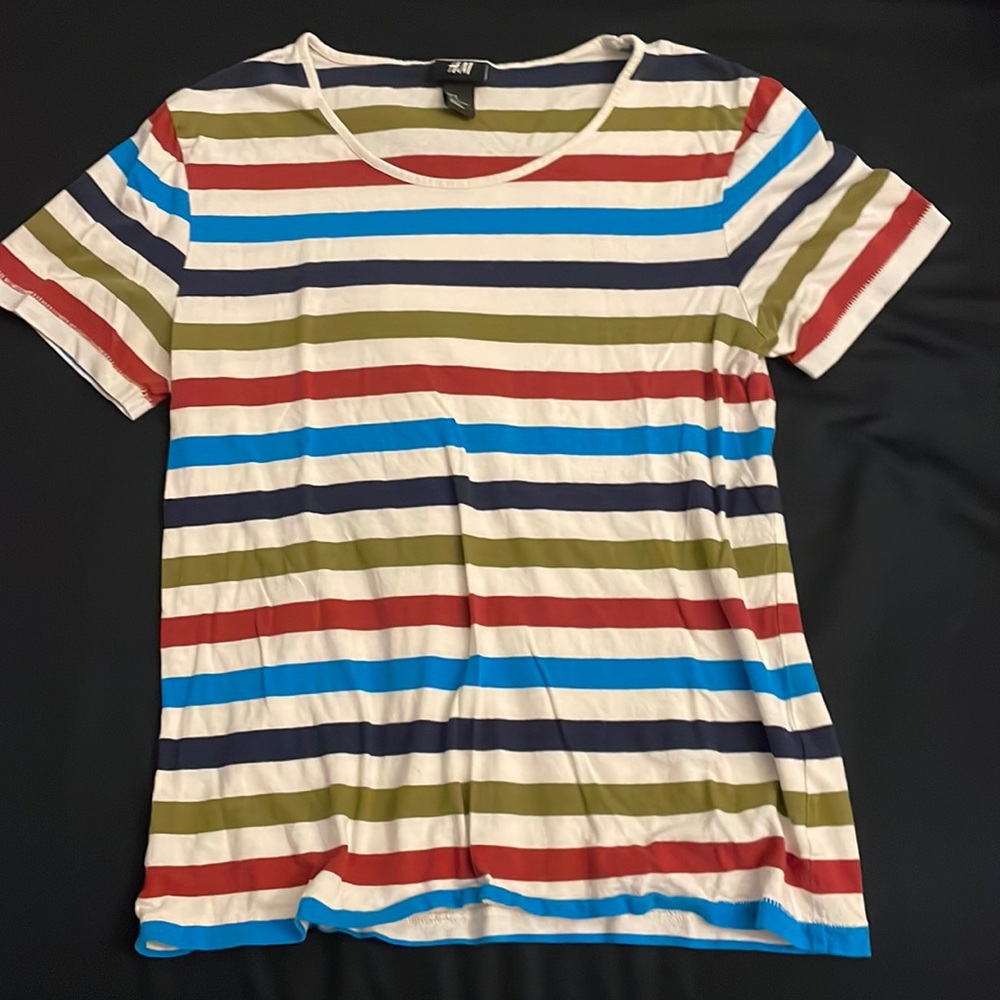 H&M wide neck striped shirt